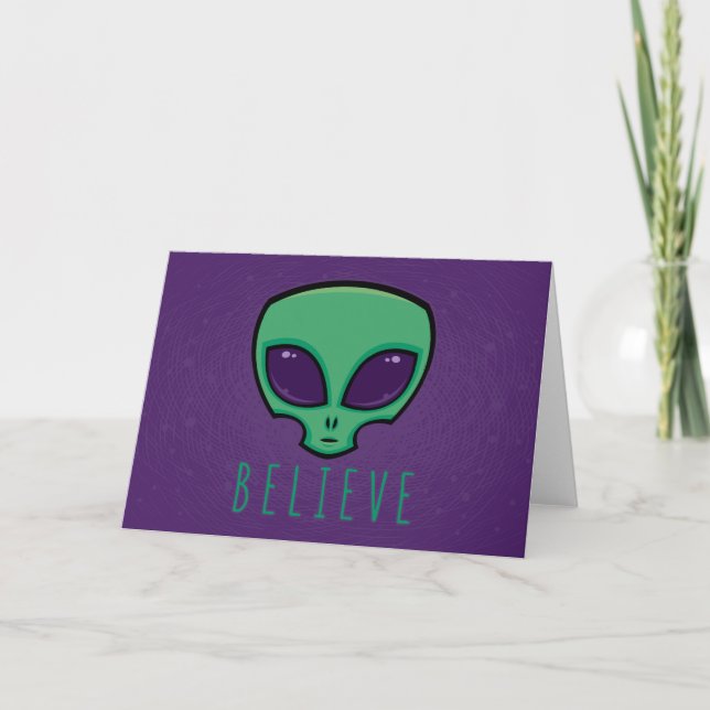Believe Alien Head Card (Front)