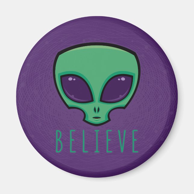 Believe Alien Head Magnet (Front)