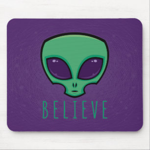 Believe Alien Head Mouse Mat