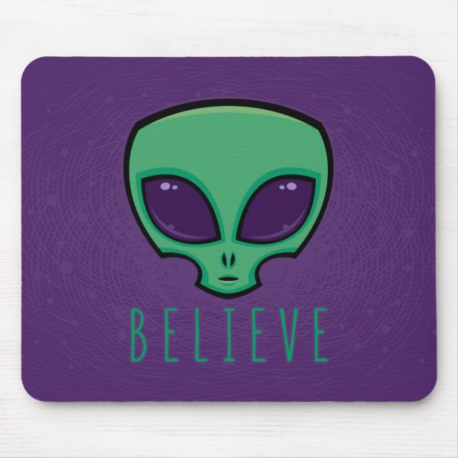 Believe Alien Head Mouse Mat (Front)