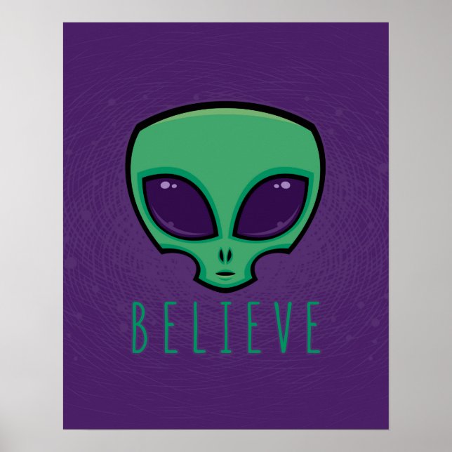 Believe Alien Head Poster (Front)