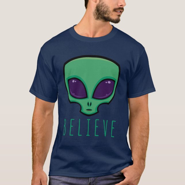 Believe Alien Head T-Shirt (Front)