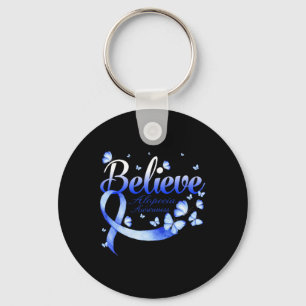 Believe Alopecia Awareness Butterfly Key Ring
