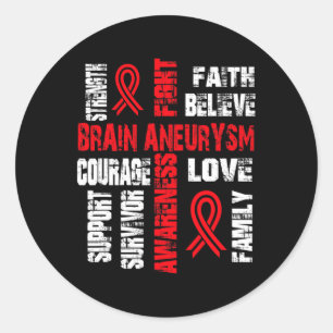 Believe And Fight Brain Aneurysm Classic Round Sticker