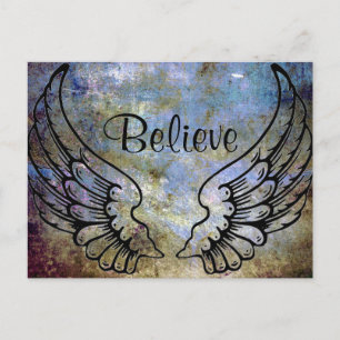 Believe - Angel Wings Celestial Postcard