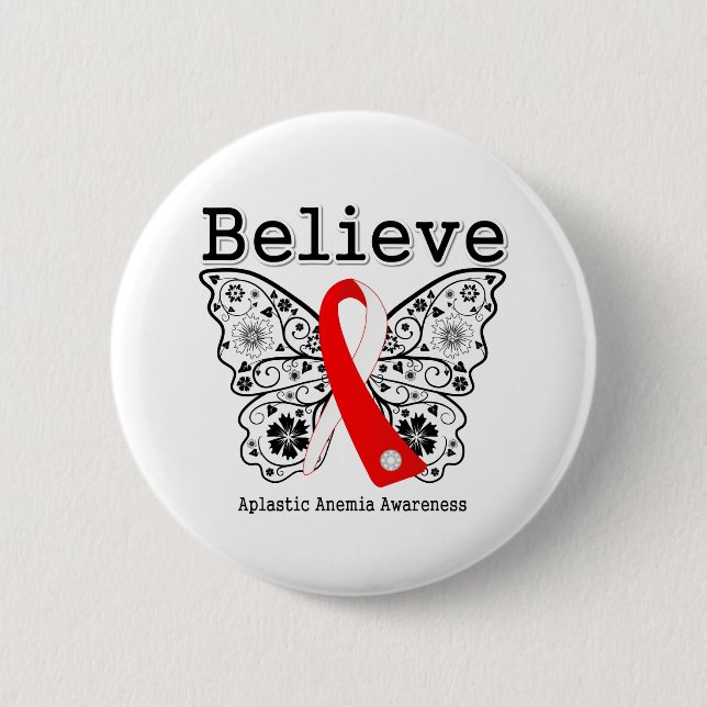 Believe Aplastic Anaemia 6 Cm Round Badge (Front)