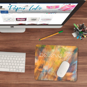 Believe Autumn Leaves Abstract Photography Mouse Mat