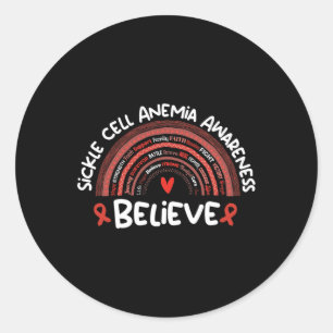 Believe Awareness Month Sickle Cell Anaemia Classic Round Sticker