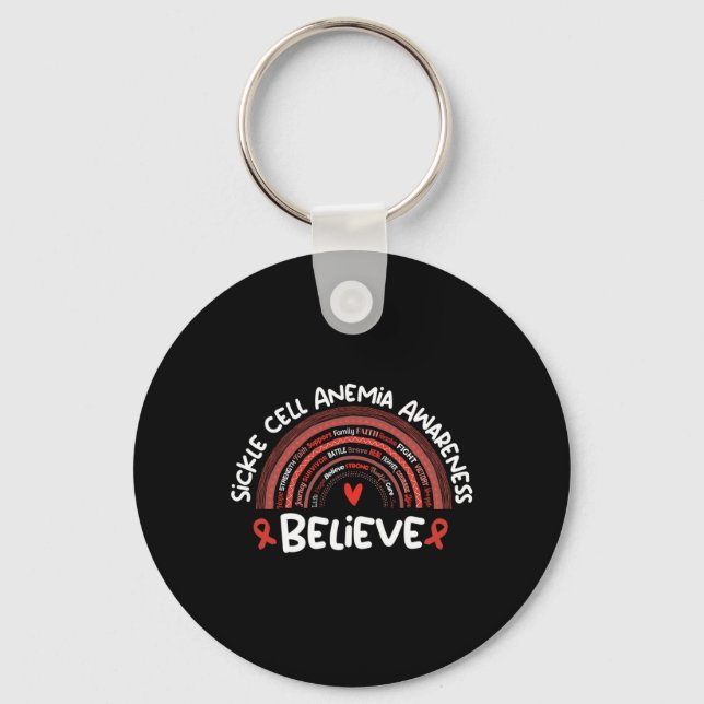 Believe Awareness Month   Sickle Cell Anaemia  Key Ring (Front)