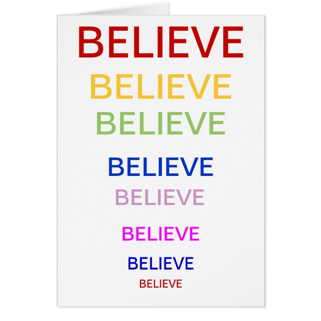 BELIEVE, BELIEVE, BELIEVE, BELIEVE, BELIEVE, BE... (Front)