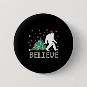 Believe Bigfoot Sasquatch Santa Reindeer Christmas 6 Cm Round Badge