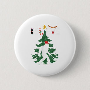 Believe Bigfoot Sasquatch Yeti Santa Hat Christmas 6 Cm Round Badge