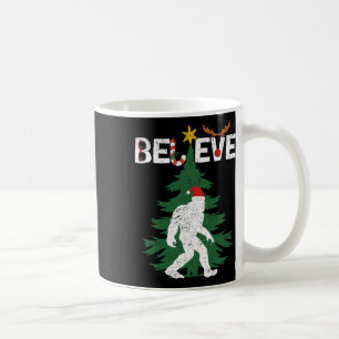 Believe Bigfoot Sasquatch Yeti Santa Hat Christmas Coffee Mug