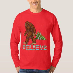 Believe Bigfoot Shirt Bigfoot Christmas Gift