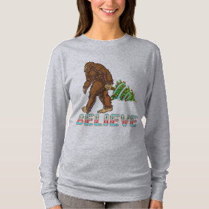 Believe Bigfoot Shirt   Bigfoot Christmas Gift 