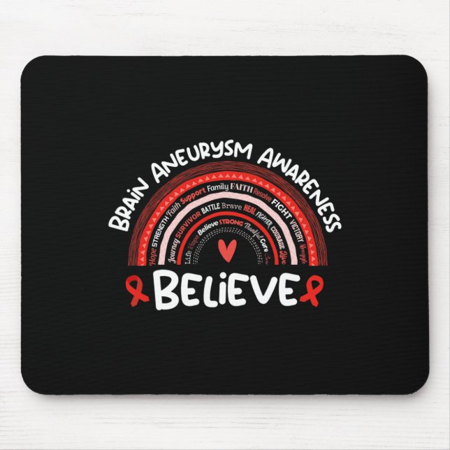 Believe Brain Aneurysm Awareness Month  Brain Aneu Mouse Mat (Front)