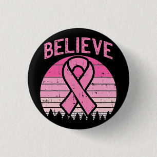 Believe Breast Cancer Awareness Design 3 Cm Round Badge