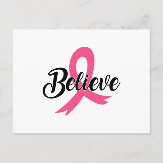 Believe Breast Cancer Awareness Shirt Print Postcard (Front)