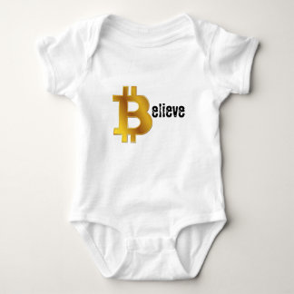BELIEVE BTC crypto golden gift bitcoin Baby Bodysuit