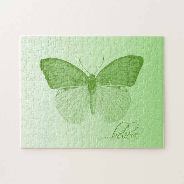 Believe Butterfly Lime Jigsaw Puzzle (Horizontal)