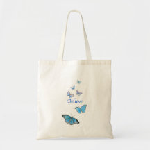 Believe butterfly tote bag