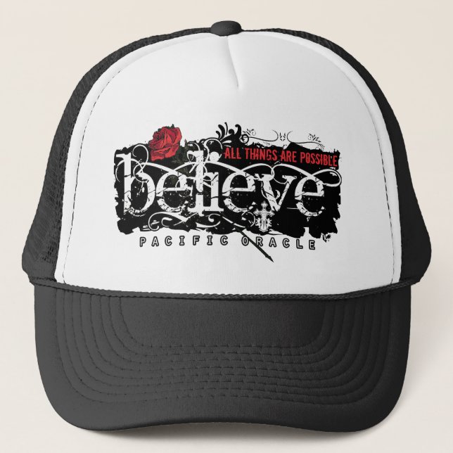 Believe - by Pacific Oracle Trucker Hat (Front)