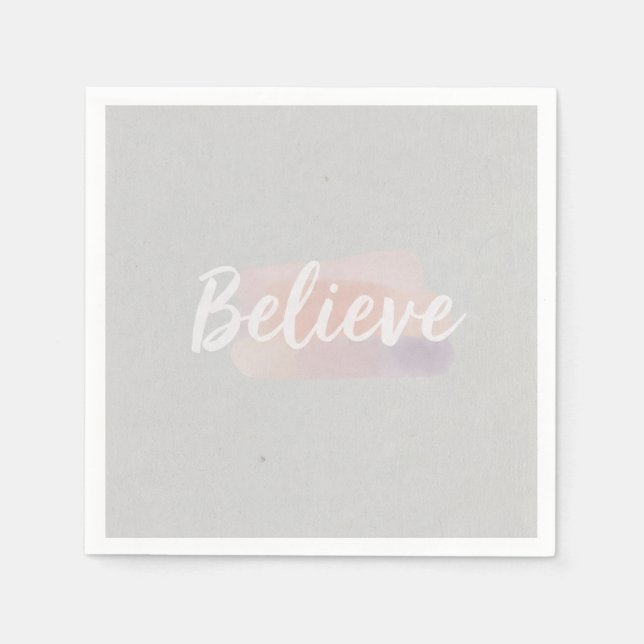 Believe calligraphic text  napkin (Front)