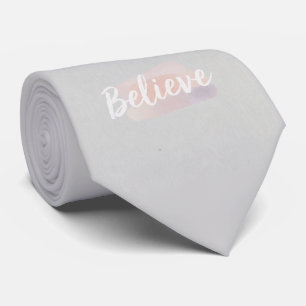 Believe calligraphic text tie