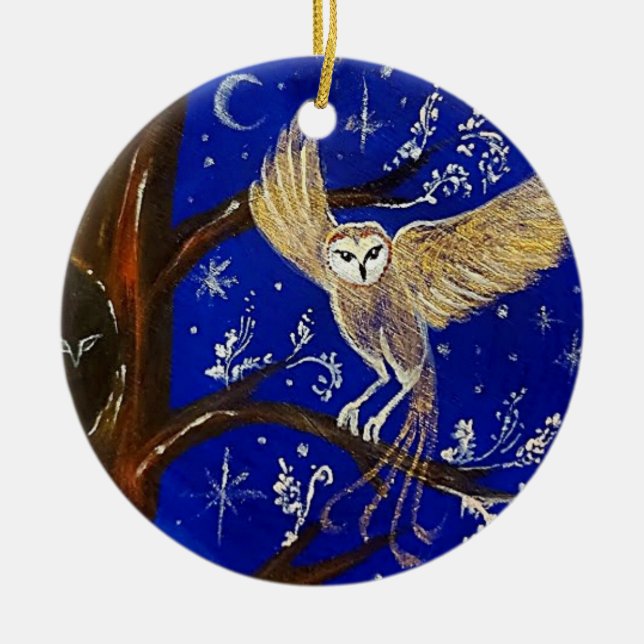 Believe Ceramic Round Ornament (Front)