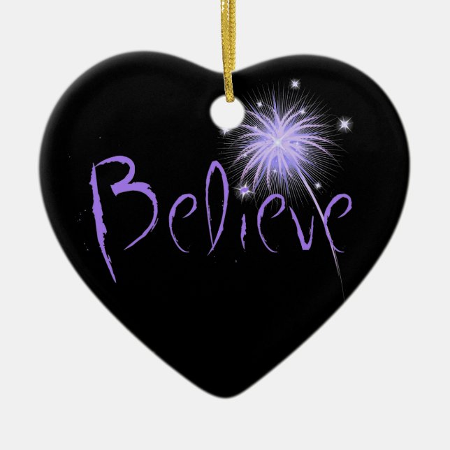 Believe Ceramic Tree Decoration (Front)
