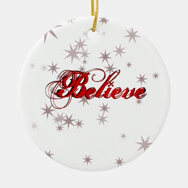 Believe Ceramic Tree Decoration (Front)
