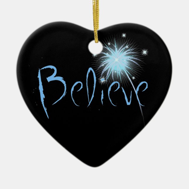 Believe Ceramic Tree Decoration (Front)