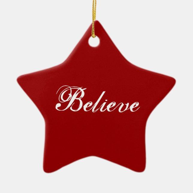 Believe Ceramic Tree Decoration (Front)