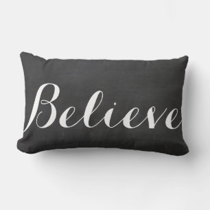 Believe Chalkboard Lumbar Cushion