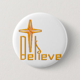 Believe Christian 6 Cm Round Badge
