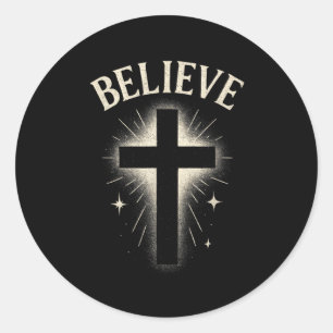 Believe - Christian Bible Religious Jesus  Classic Round Sticker