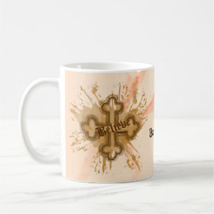 Believe Christian Cross Mug 