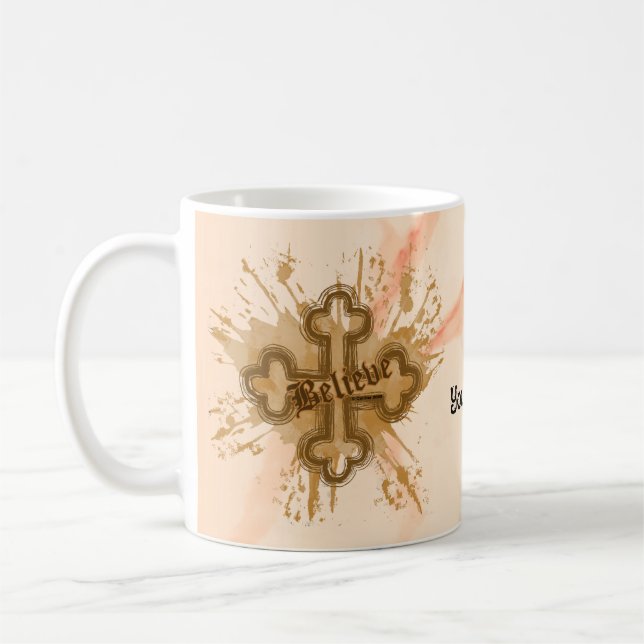 Believe Christian Cross Mug  (Left)