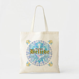 Believe Christian Cross Tote Bag