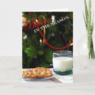 Believe - Christmas cookies & milk for Santa Holiday Card