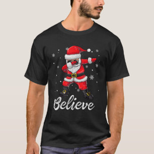 Believe Christmas Dabbing Santa Claus Kids Boys Gi T-Shirt