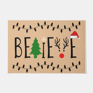 Believe Christmas Doormat / Santa Mat / Holiday 
