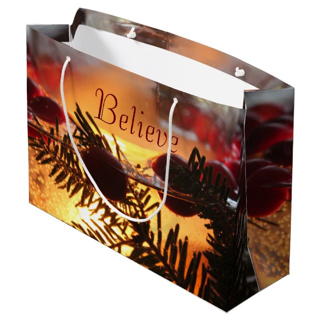 Believe Christmas Gift Bag (Back Angled)