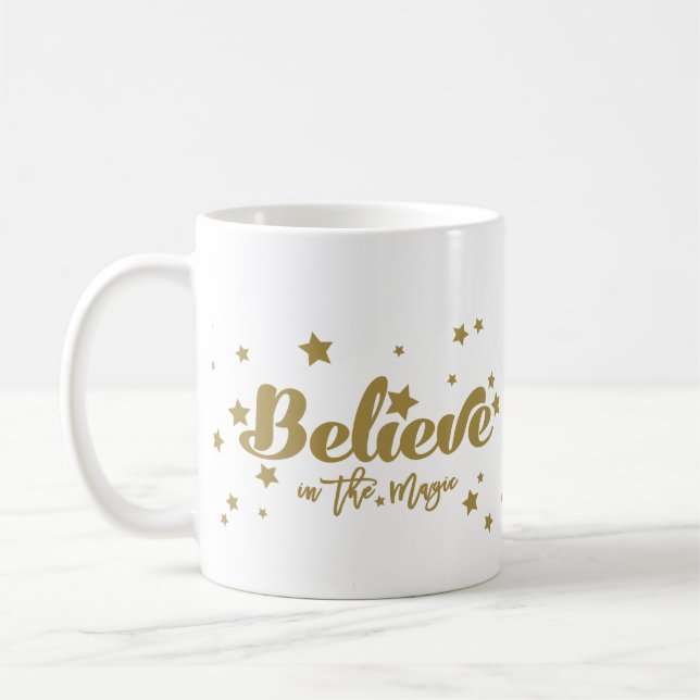 Believe Christmas Holiday Coffee Mug (Left)