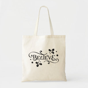 "Believe" Christmas Holiday Tote Bag