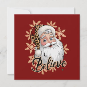 Believe Christmas Party Family Xmas Holiday Card
