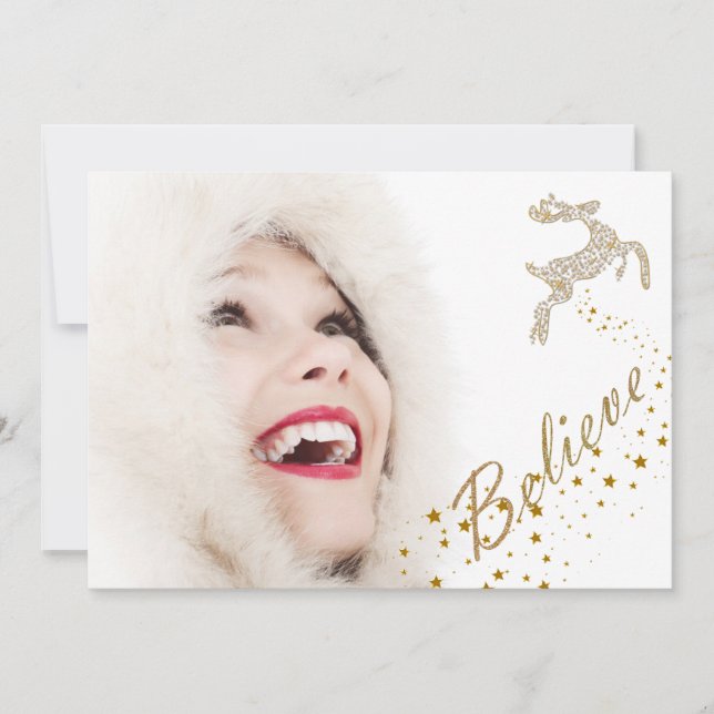 Believe Christmas Photo Card (Front)