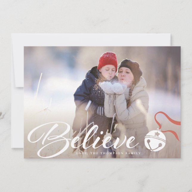 Believe Christmas Photo Card (Front)