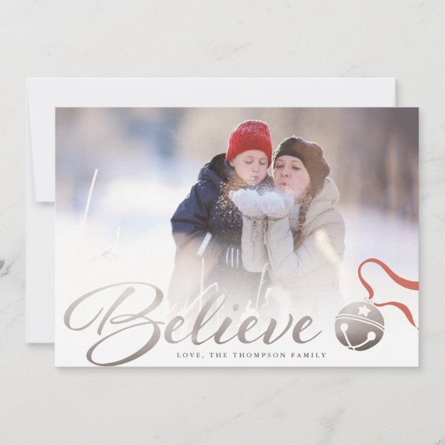 Believe Christmas Photo Card (Front)