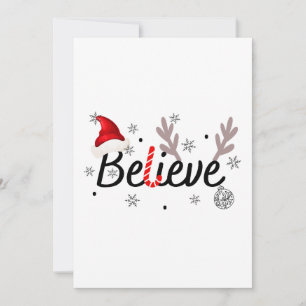 Believe Christmas Pyjamas Santa T-Shirt Invitation